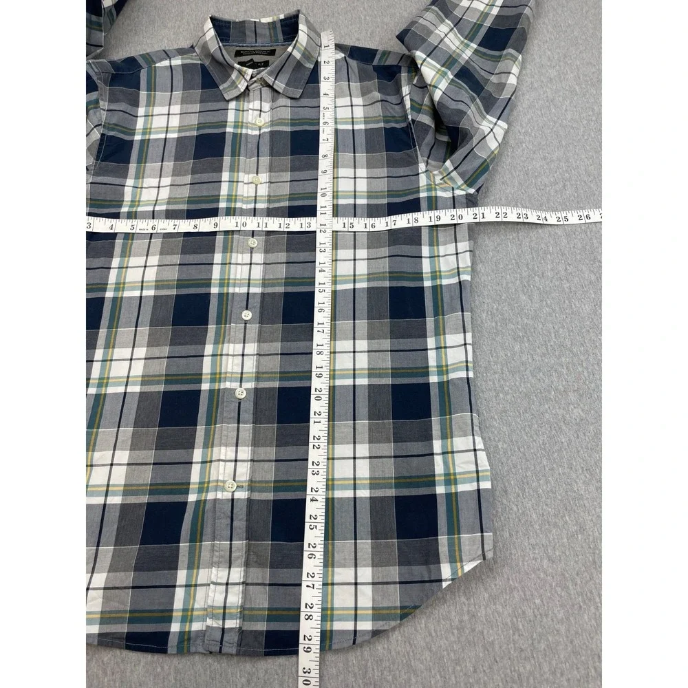 Banana Republic Shirt Mens Medium Plaid 100% Cotton Button Up Grant Fit
